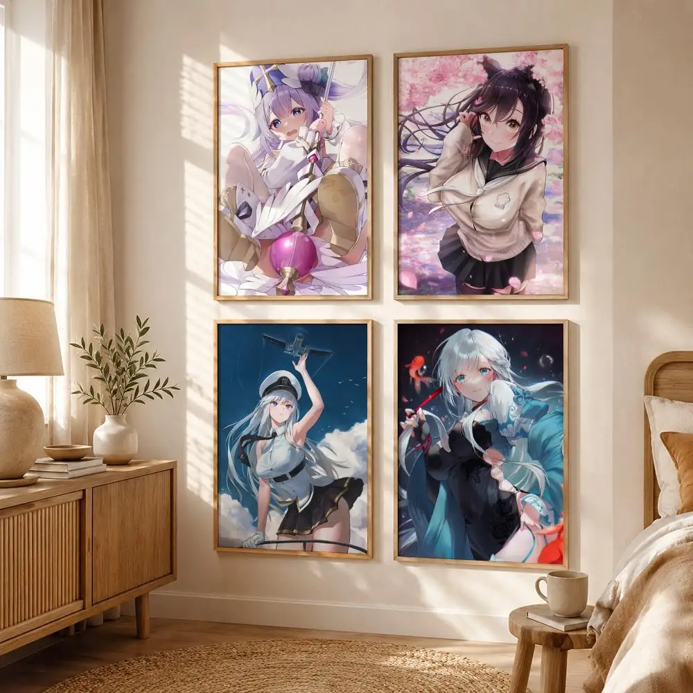 Ship Game A-Azur Lane Poster All-match HD Waterproof Self-Adhesive Wall Art Sticker For Home Bedroom