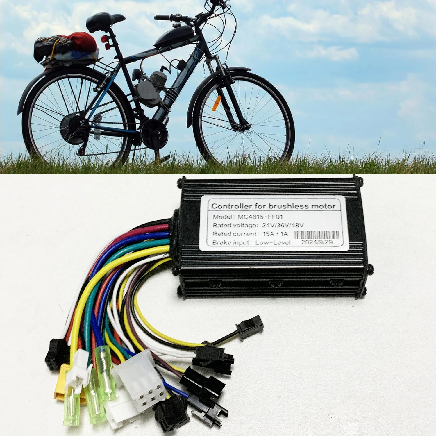 Ebike 3 Mode 24V 36V 48V 15A Sine Wave Controller 6 MOSFET For 250W 350W DC Brushless Motor Electric Scooter Ebike Controller