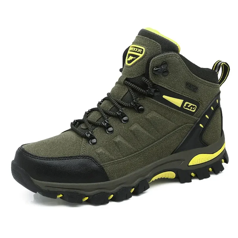 Mens Army Green Hiking Boots Anti-slippery Male Hiker Trekking Shoes High Ankle Men Sport Fitness Climber Sneakers