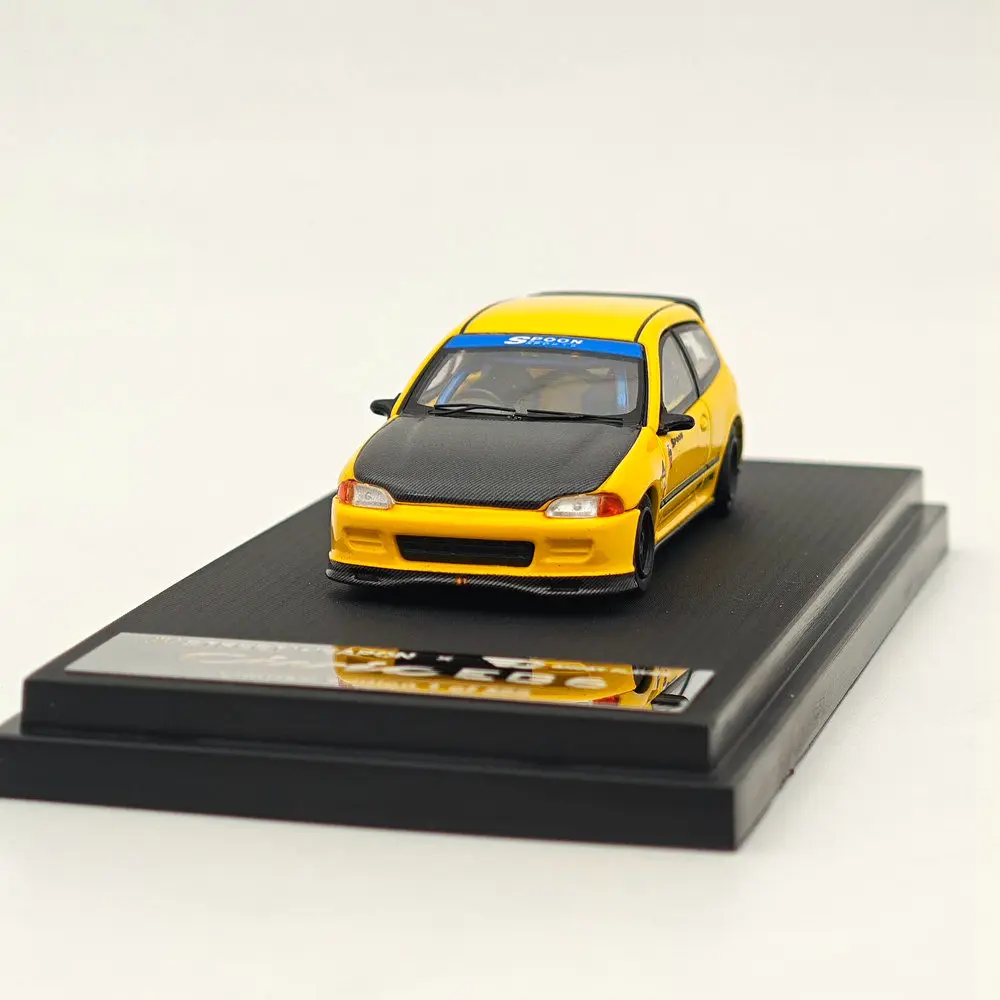 STREET WEAPON SW 1/64 for Civic EG6 Yellow Diecast Models Car Toy Limited Collection Auto Gift