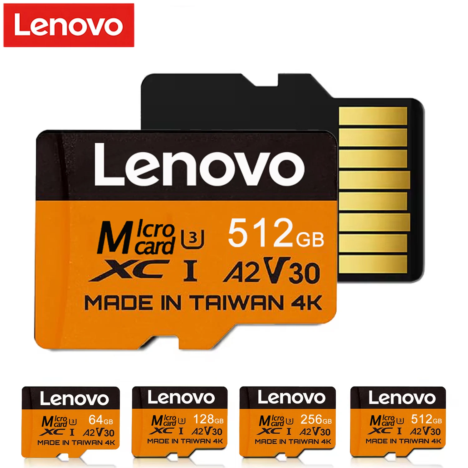 Lenovo Micro SD Card High-Speed Support 4K V30 U3 TF Flash Cards For DJI Drone Camera Monitoring Extreme Pro SD Memory Card