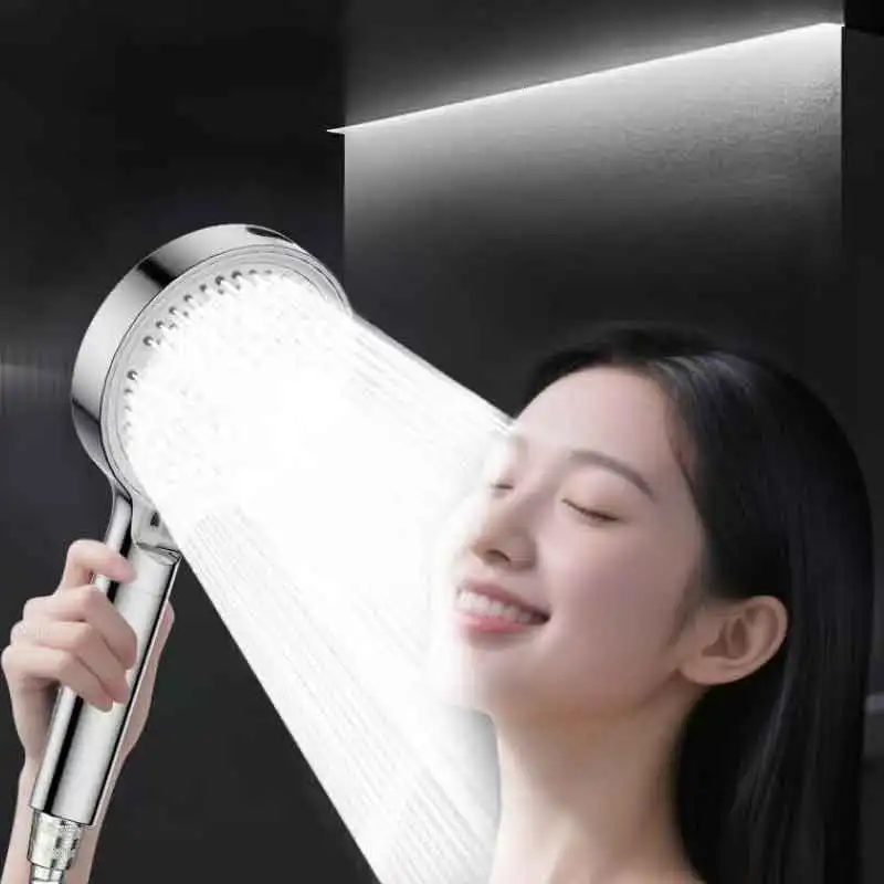 

6 Jet Modes Adjustable Shower Head Handheld High Pressure Shower Head with Massage Silicone Nozzles Bathroom Accessories