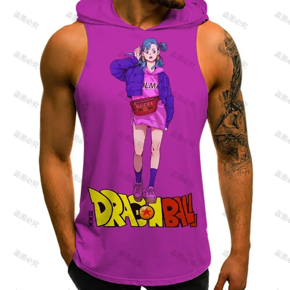 Vest With Hood Bodybuilding Streetwear Dragon Ball Z Goku New Man Sleeveless Shirt Essentials Y2k Clothes Oversized Gym Trend