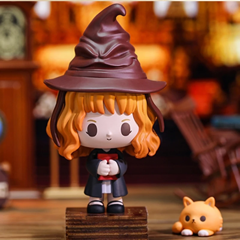 Pop mart harry potter romance mágico mundo mágico adereços série kawaii anime figura de ação ornamento estatuetas decoração para casa presente