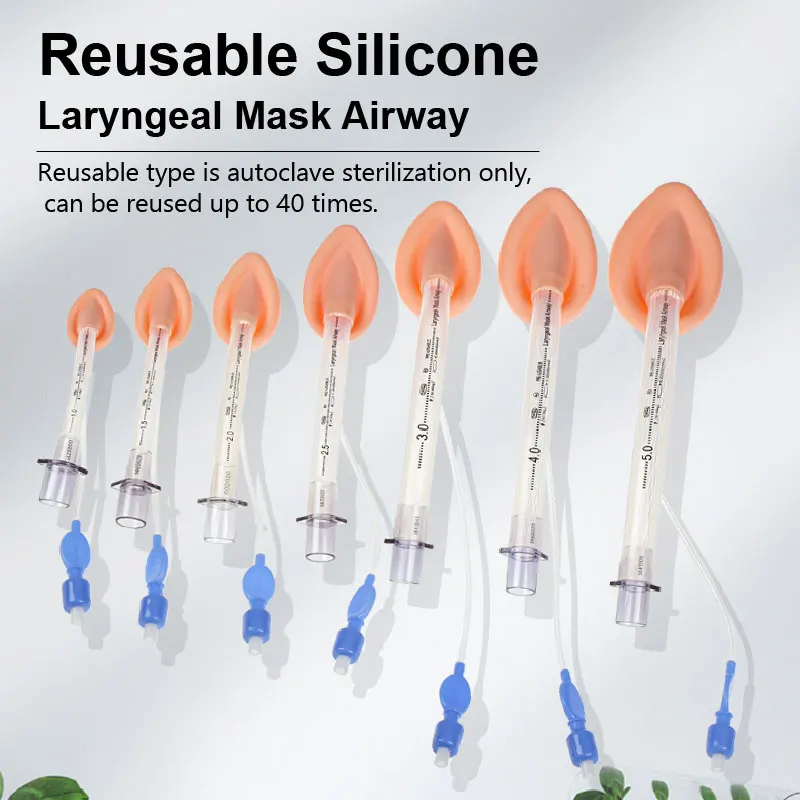 Califed 7/10pcs Suit Reusable Medical Breathing Anesthesia Silicone Laryngeal Mask Tube Soft Cushion Adult and Children All Size