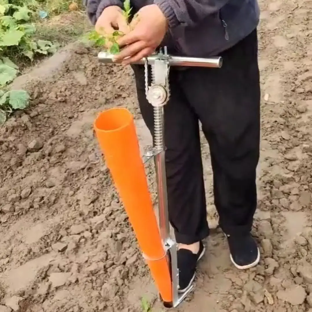 Manual Seedling Transplanter Tool, for Efficient Tomato Pepper Planting with Plastic Mulch Film