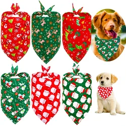 New 50/100pcs Christmas Dog Bandana Christmas Pet Supplies Dog Accessories Pet Dog Bandanas Scarf  Small Dog Cat Puppy  Bandana