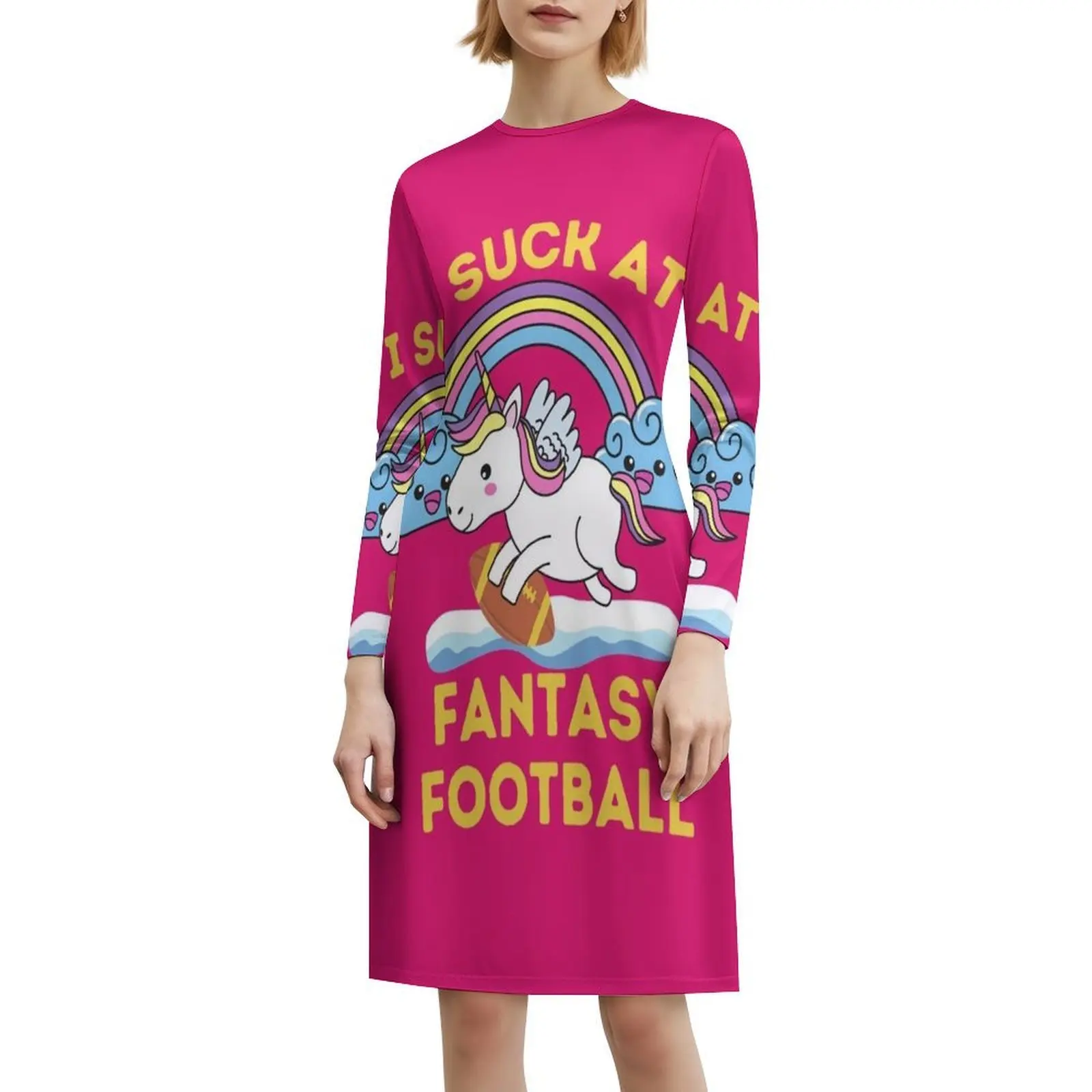 فستان I Suck At Fantasy Football النسائي الأنيق للحفلات على شكل حرف A مع خيارات قصيرة/طويلة/بدون أكمام I Suck At Fantasy