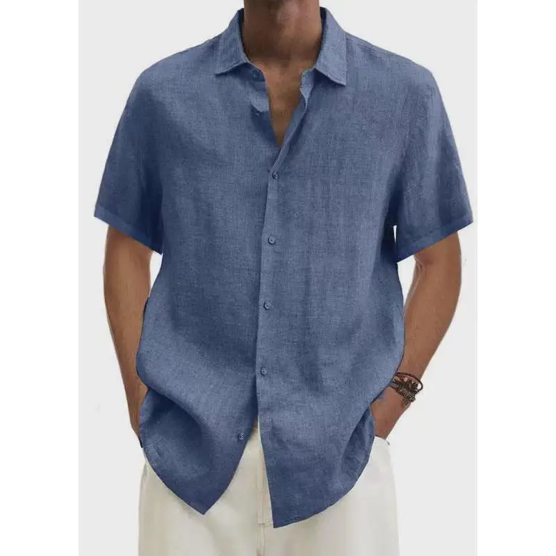 

plus Size Men's Linen irt Summer Clothes Casual Tops Loose Fit Sun Protection Treaent Cotton Blend Ice Sensation ort Sl...