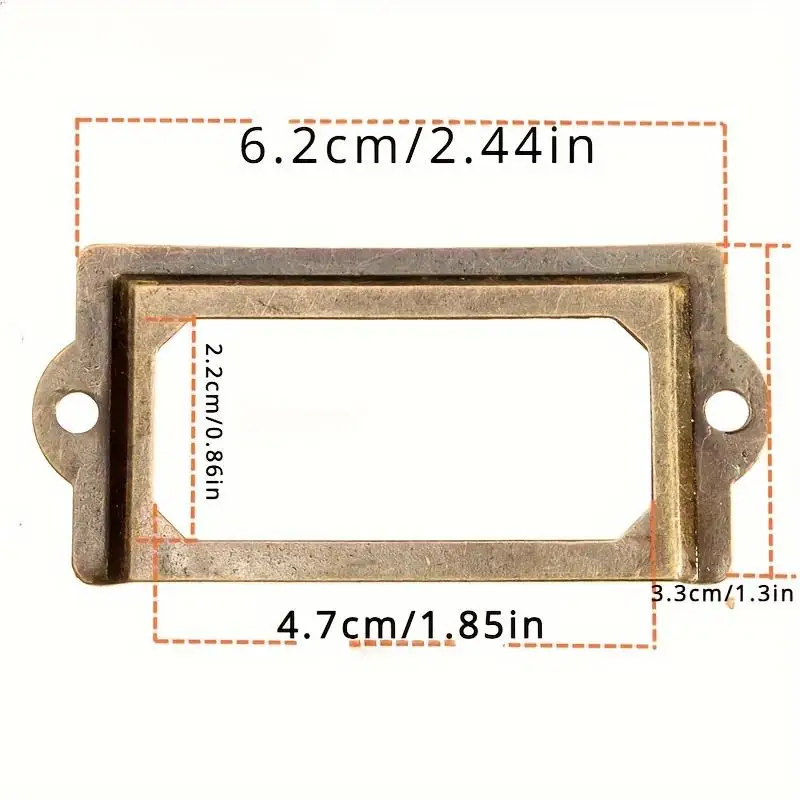 12PCS Antique Brass Handmade DIY Handle File Holder Pull Frame Furniture Cabinet Drawer Box Decorative Gift Box