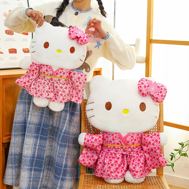 35/60 سنتيمتر سانريو اليابانية فتاة ساكورا الوردي كيمونو كيتي ألعاب من القطيفة دمية كاتي القط بلوشيير دمية وسادة فتاة هدية #5