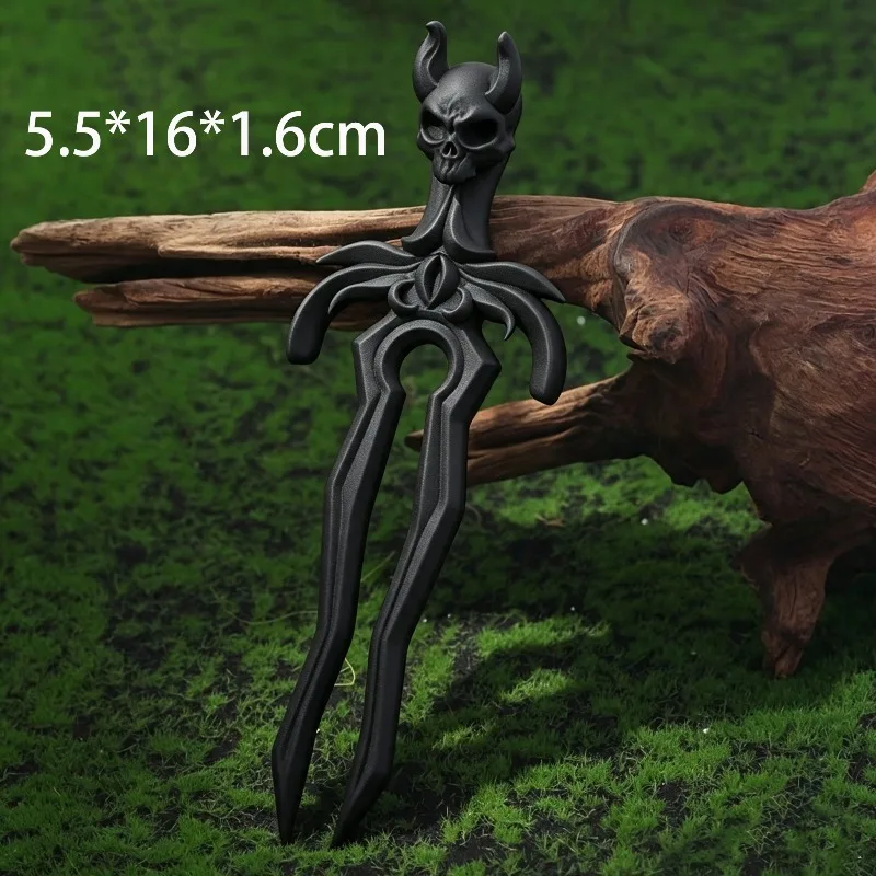3D Printed Gothic Skull Devil Horn Hair Stick Black Bat Hairpin Cosplay Punk Decor Halloween Gift Goth Daily Hairstyle Accessory