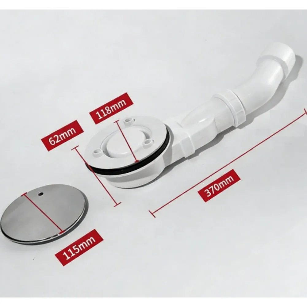 

Серебристый комплект сливных трубок для ванны с ABS-фильтром для волос, предназначенный для легкой установки и надежного слива.
