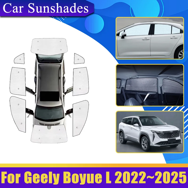 

Солнцезащитный козырек с полным покрытием для Geely Boyue L Starray Atlas FX11 2022-2025, автомобильные теплоизоляционные анти-УФ-блоки для конфиденциальности, аксессуары