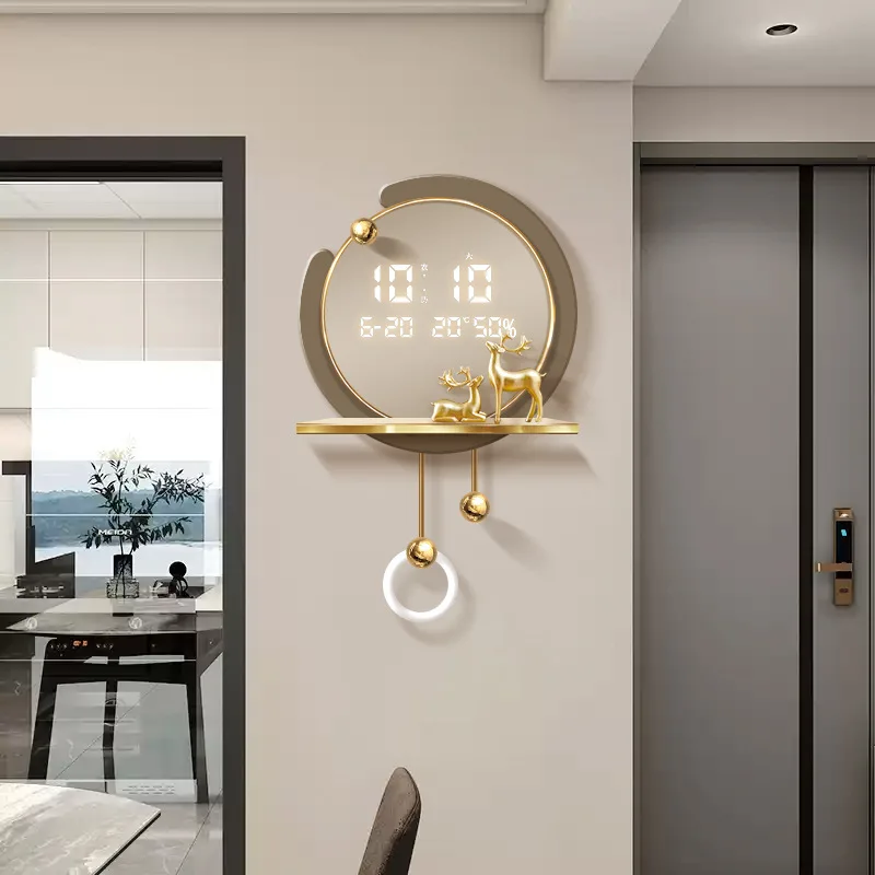 Three-dimensional storage grille decorative pendant, good meaning wall-mounted clock