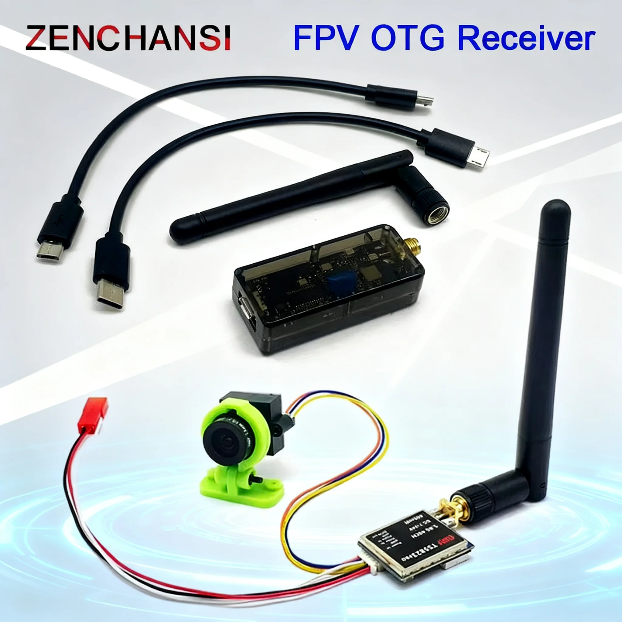 

Приемник RXC UVC Video Downlink OTG VR Android Phone + передатчик 5.8G 600 МВт TS5823 Pro и CMOS 1000TVL Камера с радиатором