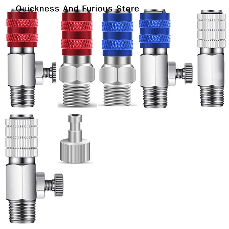 【T】1 Set 1/8 Inch BSP Male And Female Connections Adapter Air Brush Parts Airbrush Quick Disconnect Coupler Release Fitting Plug