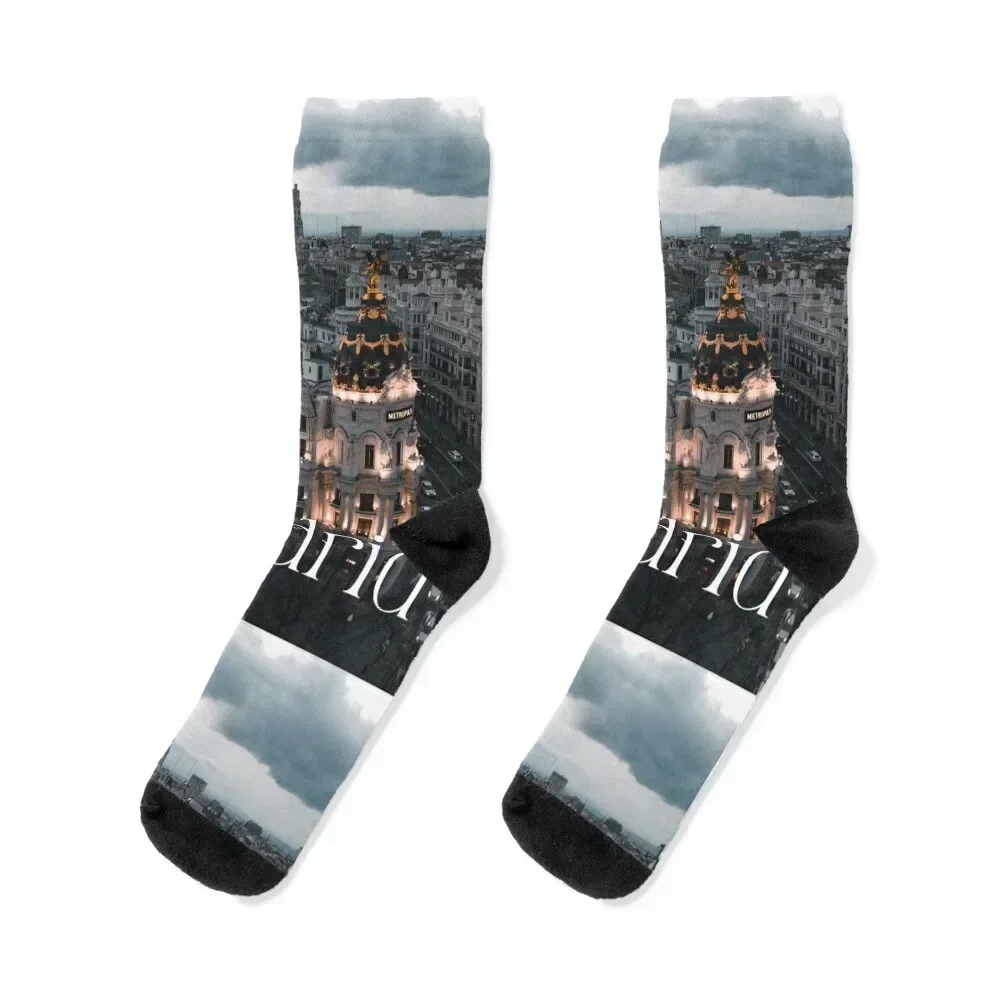 Madrid Spain Socks Run luxe Socks Ladies Men's