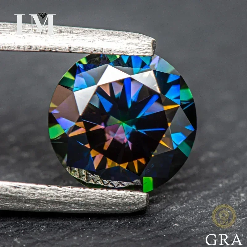 

Moissanite Stone Round Cut Rainbow Purple Gemstone Lab Grown Gemstone for DIY Jewelry Making Materials with Certificate
