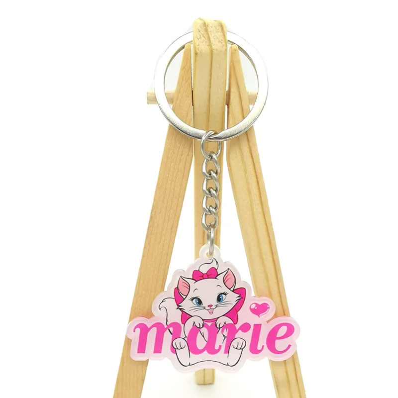 Disney Marie Cat Lovely key chain animal key chain women\'s bag pendant acrylic key chain Charm Key Chain Jewelry Gift