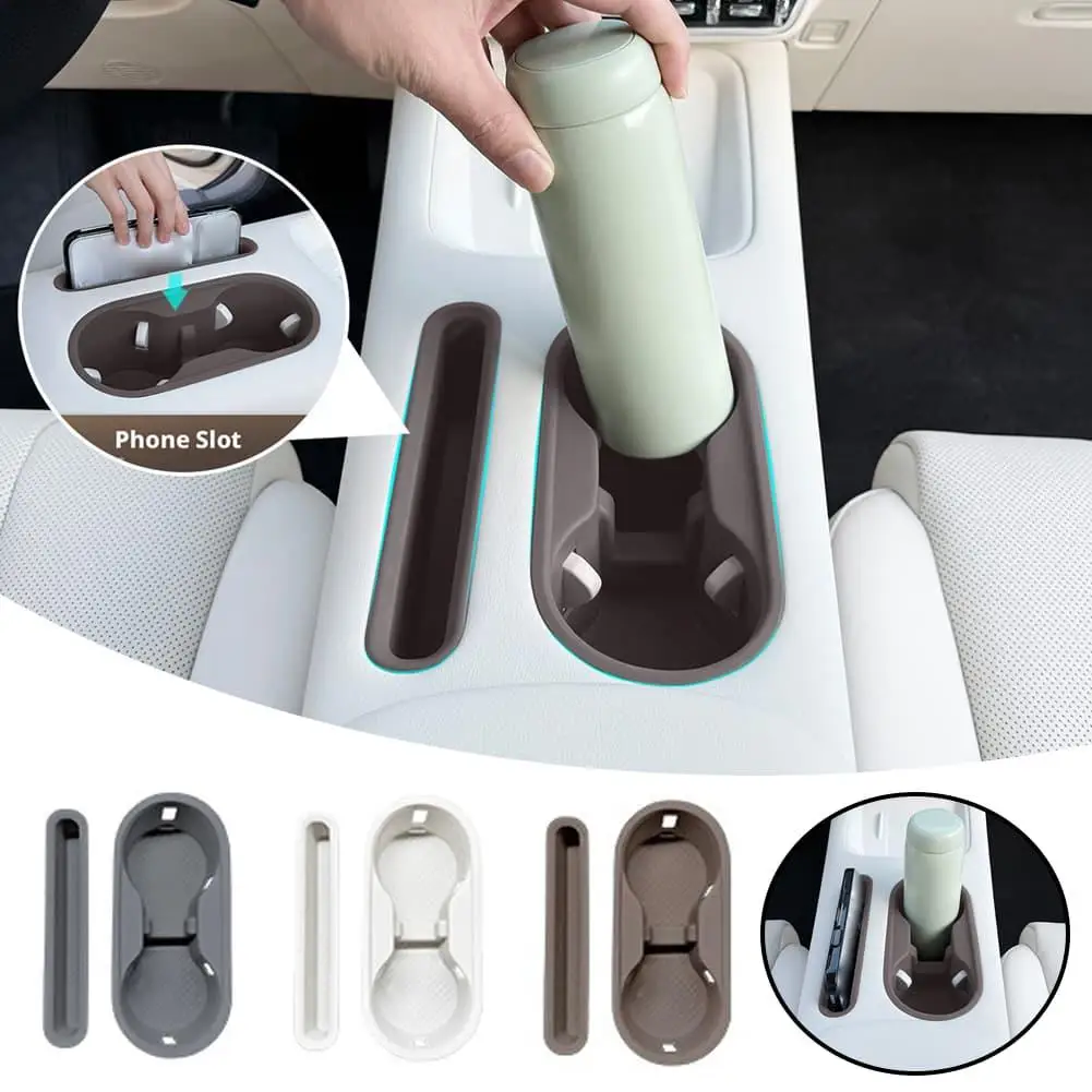 TPE Cup Holder Cover With Phone Slot Silicone Wireless Charger Pad For 2026 GWM ORA 5 Center Console Car Interior Accessory Set