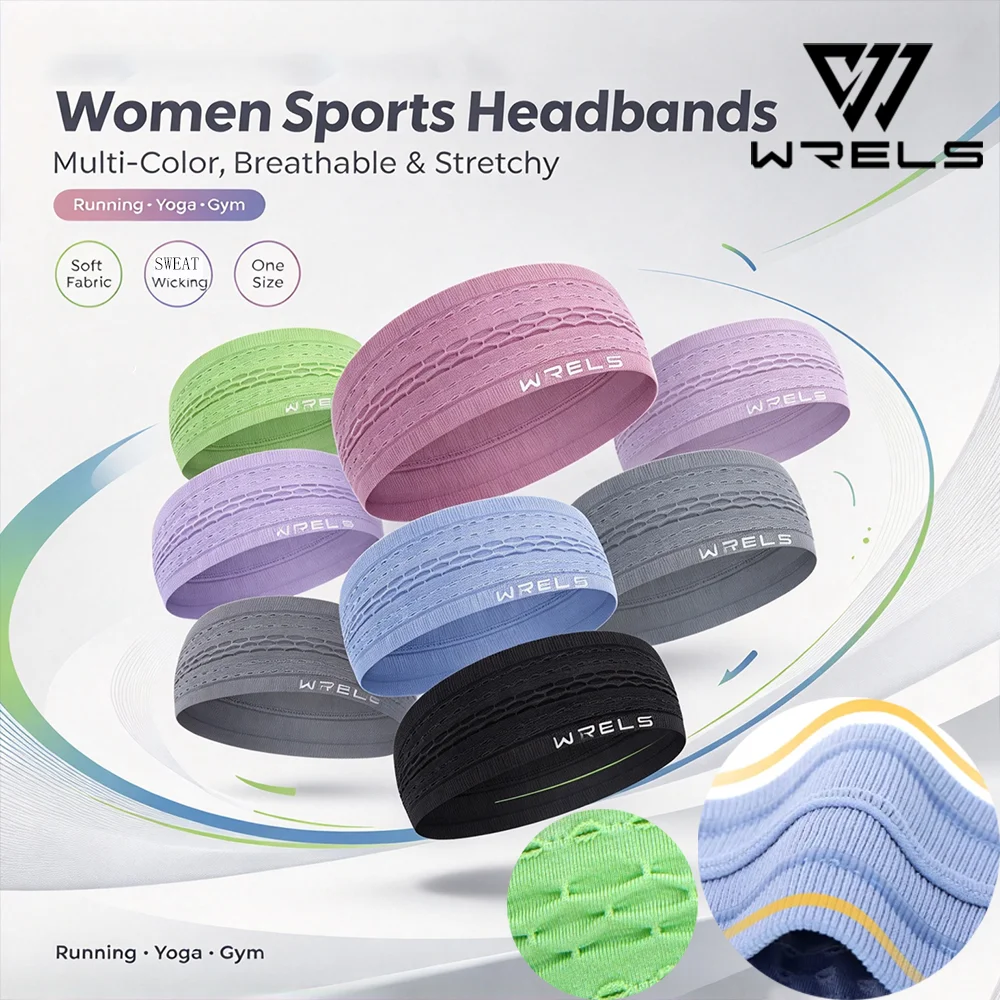 1PC Sport Headbands for Men Women Non-Slip Moisture Wicking Workout Sweatband Fitness Running Cycling Football Yoga Hairband