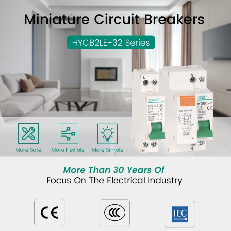 DZ30LE DZ47LE EPNL DPNL 230V 1P+N Residual Current Circuit Breaker With Over And Short Current Leakage Protection RCBO MCB 6-63A