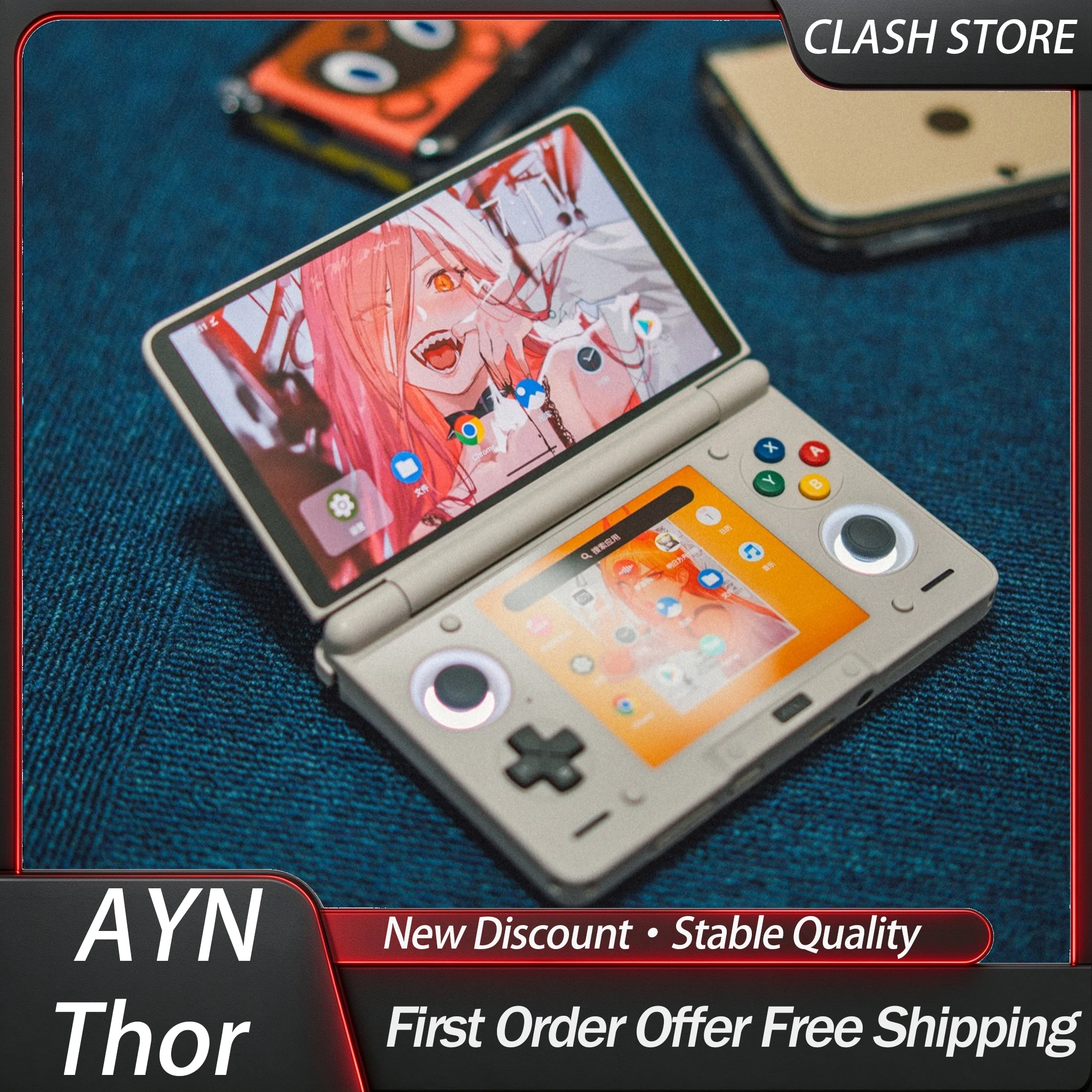 IN STOCK AYN Thor Game Consol 1080P Dual Screen Flip Handheld 120Hz AMOLED Screen8 Gen 2nd Version 6
