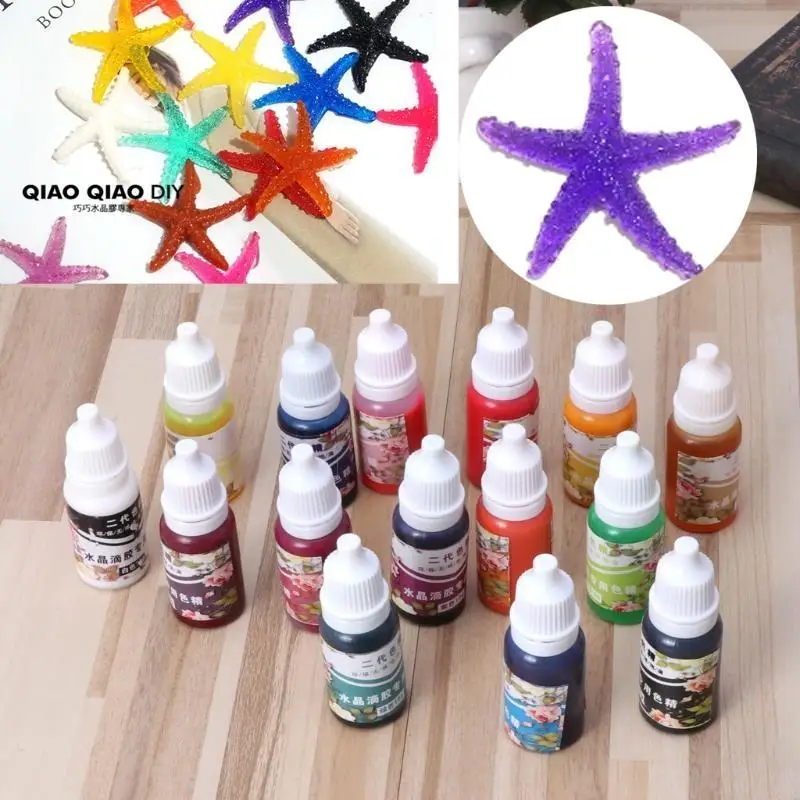 

Epoxy Resin Pigment 15Color Translucent & Pearlescent Liquid Resin Dye Highly Concentrated Colorant for UV Resin Jewelry