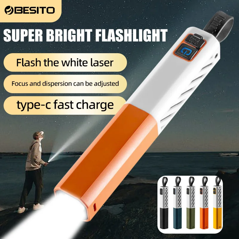 New 1500 mah zooming camping flashlight Emergency portable long range mini plastic rechargeable flashlight