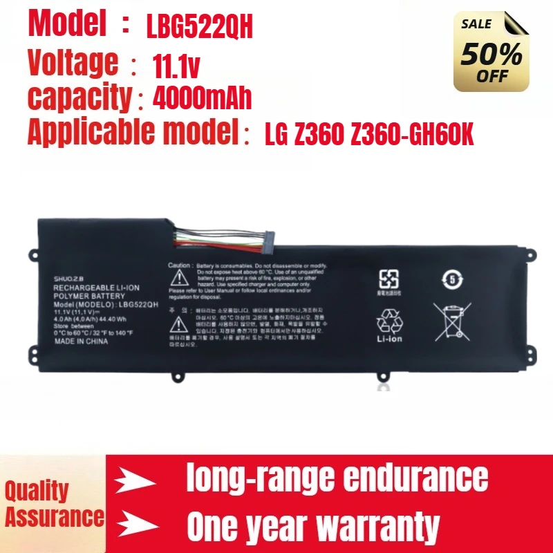 

For LG Z360 Z360-GH60K Laptop Battery LBG522QH XNOTE Z350 11.1v 4000mAh