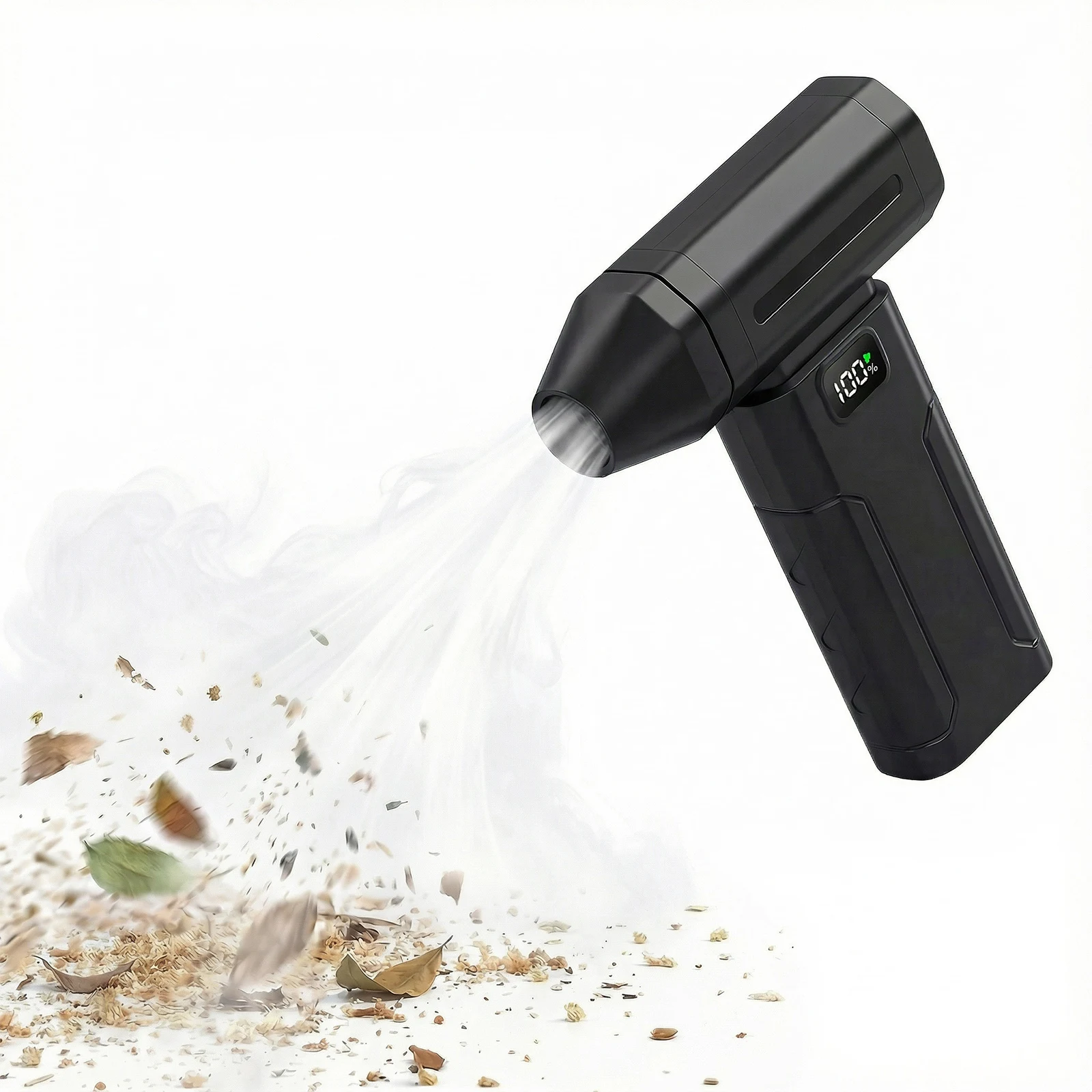 

Compressed Air Duster 5-Speed Handheld Portable Dust Blower Electric Dryer Screen Display Rechargeable for Car/Keyboard/PC/Home