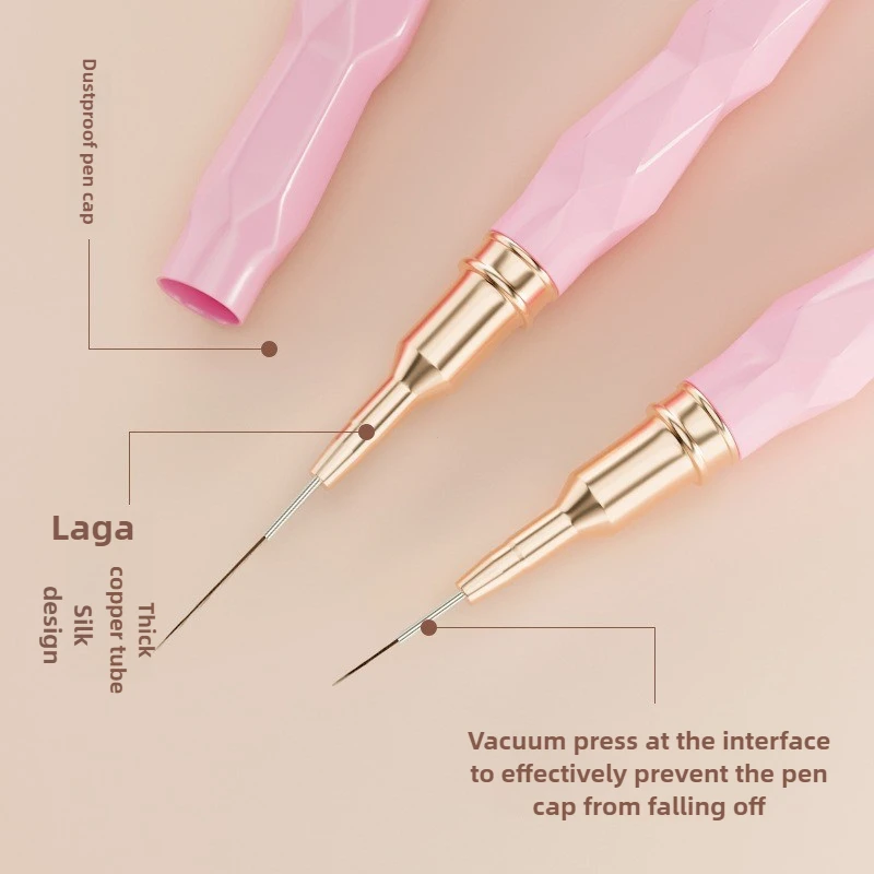 5 個ライナーブラシセットアクリルネイルアートブラシ細長いラインストライピング描画 Uv ジェル絵画プロフェッショナルマニキュアブラシツール