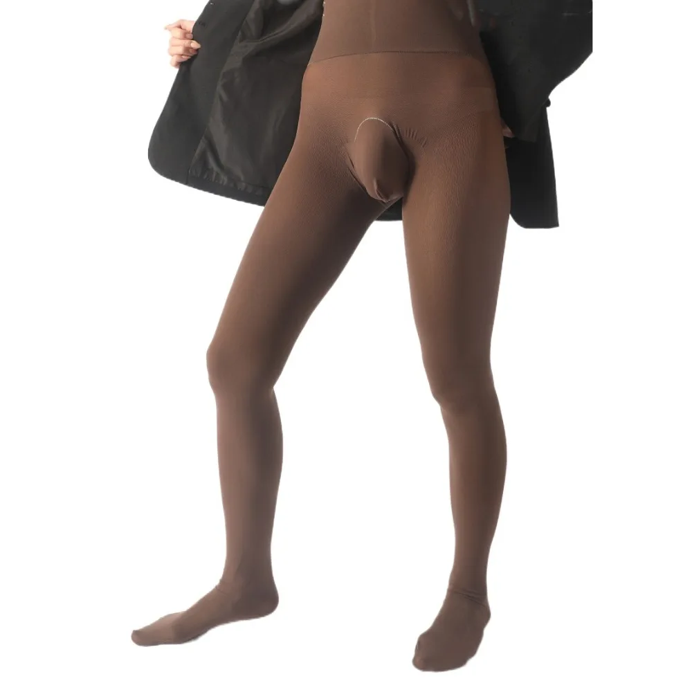 

Simple Solid Color Men's Elastic Pantyhose Warm Deep Crotch Seamless Sheath Tights Bottom Pants Leggings Long Johns Men Spring