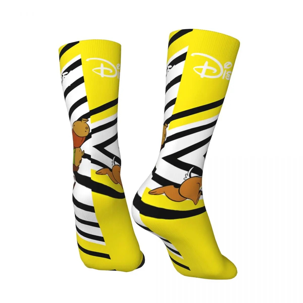 Happy Funny Chip And Dale Men's Socks Retro Harajuku Disney Rescue Rangers Hip Hop Novelty Casual Crew Crazy Sock Gift Printed