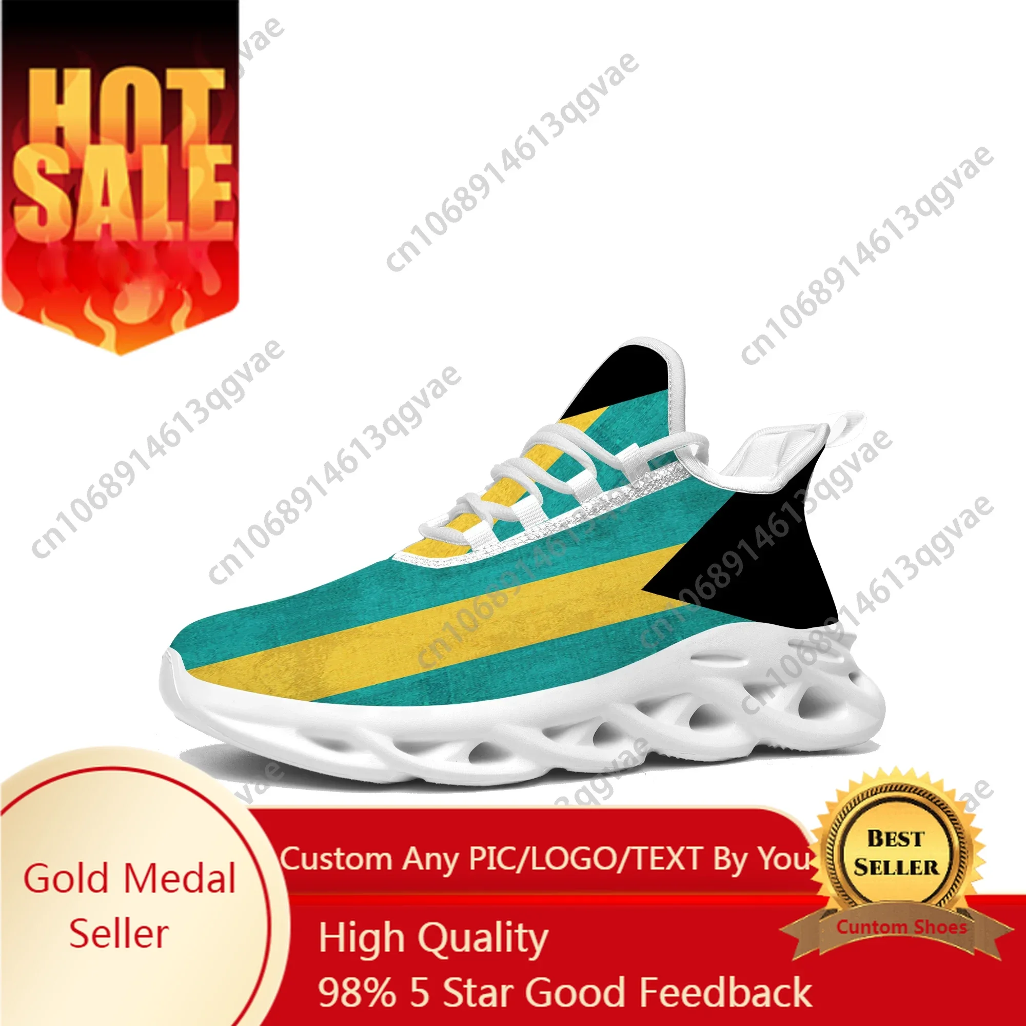 Bahamian Flag Flats Sneakers Mens Womens Bahamas Pop Sports Running High Quality Sneaker Lace Up Mesh Footwear Tailor-made Shoe