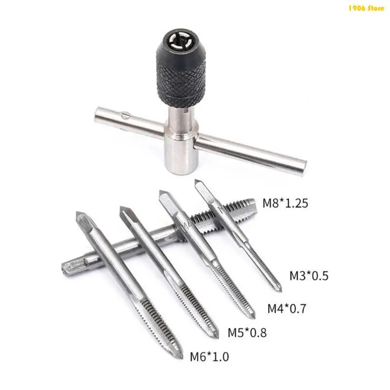 U1JB Metric Screw Tap Hand Taps Screw Hole Drill Bit Set Machine Thread Tap Hand Tool