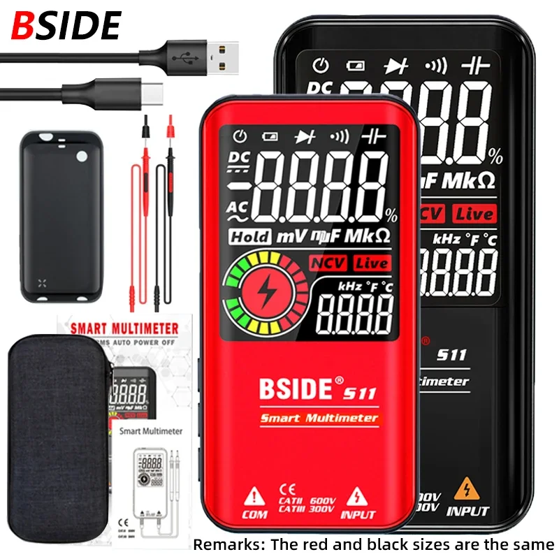 BSIDE Digital Multimeter S10 S11 S20 Profesional Multimetro Smart DC AC Voltage Capacitor Ohm Diode NCV Hz EMF Tester Detector