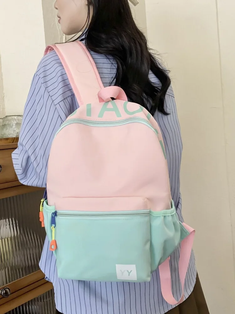 

Schoolbag Female Gradient High Value Korean Trend Bags School Students Large Capacity Simple Lightweight Backpacks