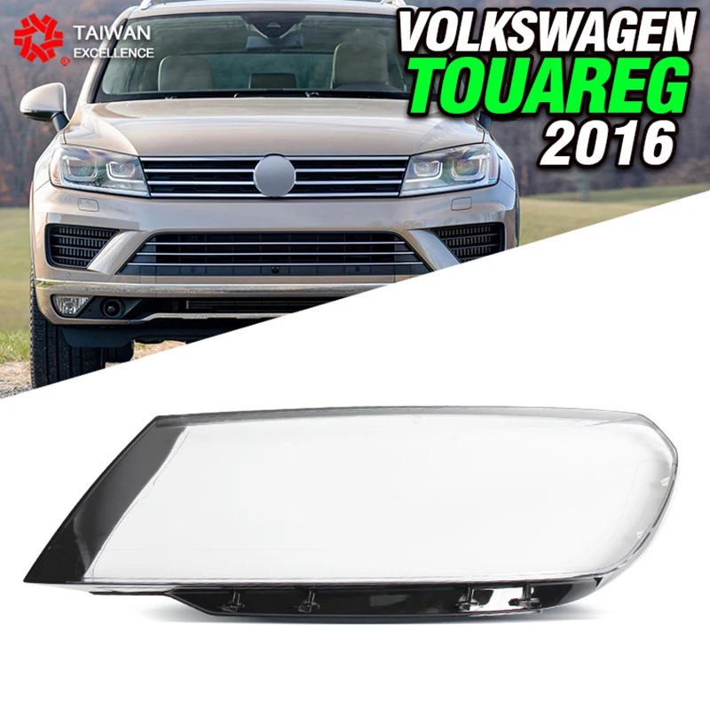 

Car Headlamp Lens For Volkswagen VW Touareg Halogen 2016 Transparent Shell Headlight Glass Replace The Original Lampshades