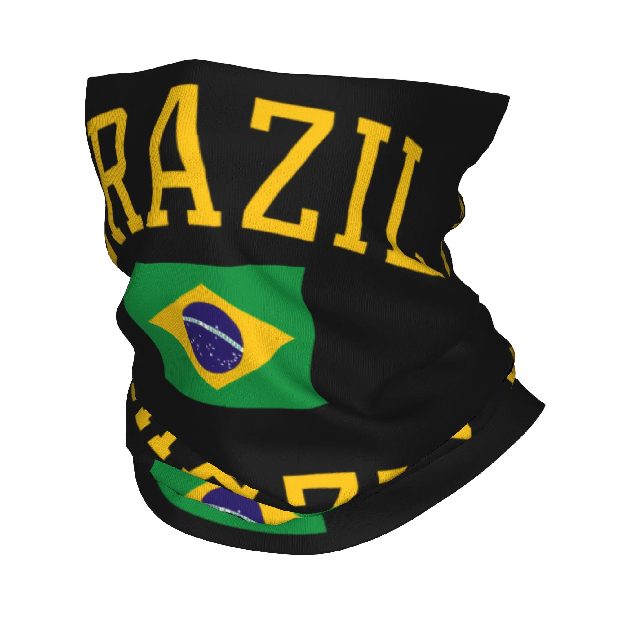 Brazil Flag Winter Headband Neck Warmer Women Men Hiking Hunting Tube Scarf Brazilian Flag Face Bandana Gaiter