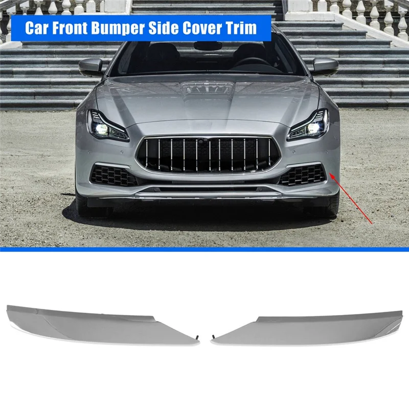 

FBIL-Car Front Bumper Side Cover Trim Silver Front Bumper Cover Trim Fit For Maserati Quattroporte 2017-2022 673007201