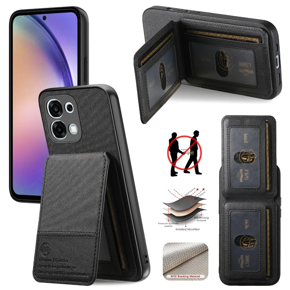 For OPPO A6 Pro 4G 5G Leather Case Matte Wallet Card Holder Back Panel OPPO A6X A6T A6S A6C A5 Pro A3X A 6 5 Magnetic Cover Capa
