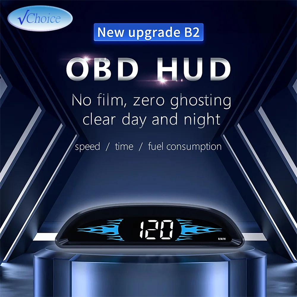 B2 OBD HUD Car Head Up Display Intelligent Meter Digital Smart Speedometer PRM Water Temp Alarm on-board Computer for All Car