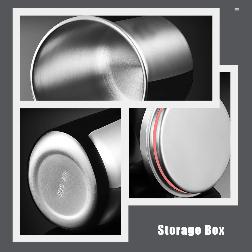 

1Pcs Stainless Steel Storage Jar Double Layer Airtight Kitchen Food Container for Tea Coffee Beans Grains Biscuits Candles