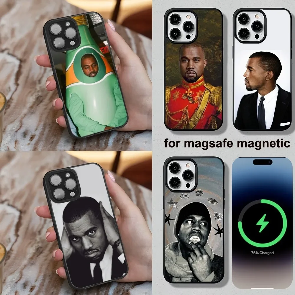 K-Kanye West Funny Phone Case For iPhone 16,15,14,13,12,11,Plus,Pro,Max,Mini Soft Magesafe Magnetic Wireless Charge