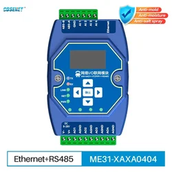 4AI+ 4AO RS485 Etherent Switch Valore Regolatore di acquisizione Modulo di rete I/O CDSENET ME31-XAXA0404 ModBus TCP RTU8-28V