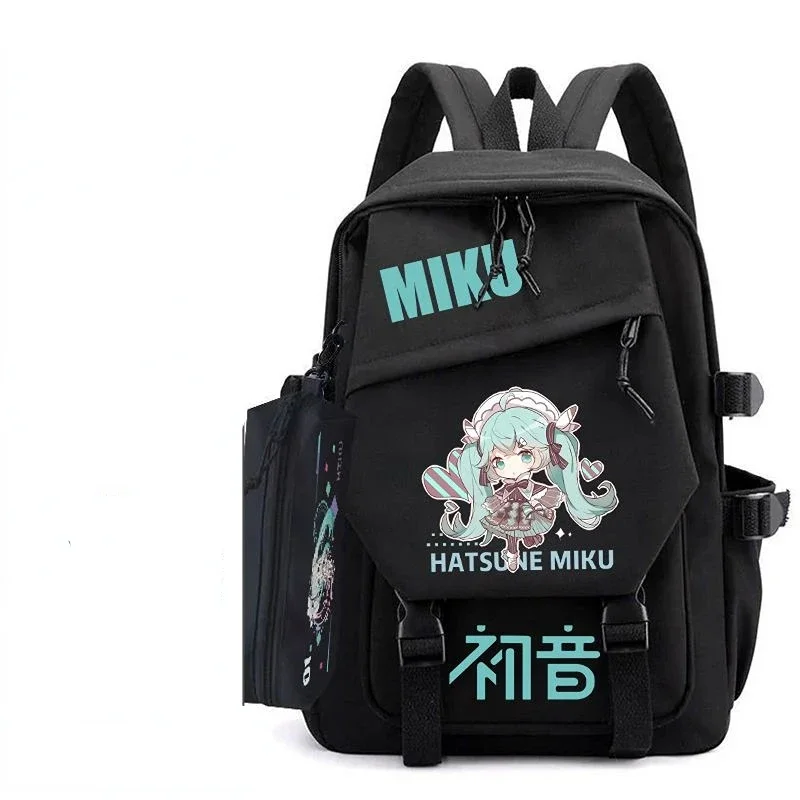 

Hatsune Miku Cartoon Anime Creative Girls Schoolbag Animation Peripheral Large Capacity Printed Kawaii Student Backpack