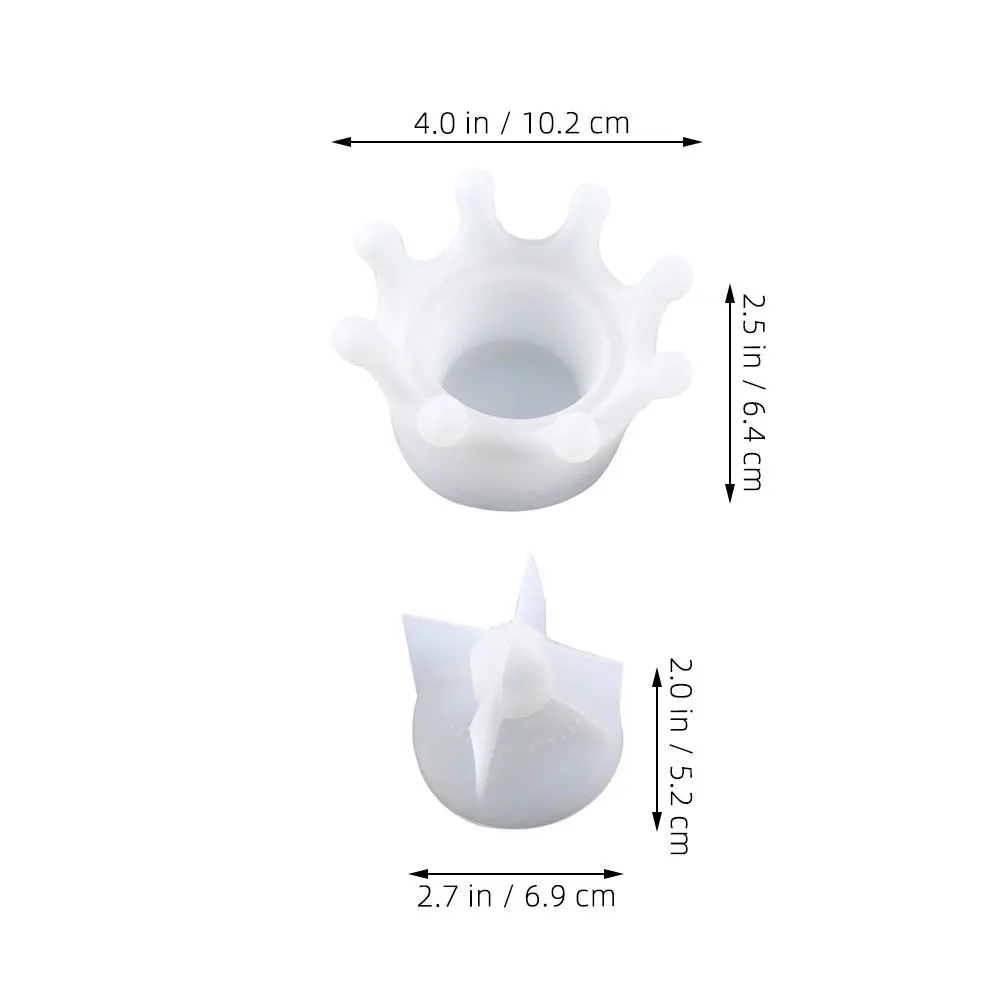 1 مجموعة تاج صندوق تخزين قالب من السيليكون قابلة لإعادة الاستخدام السلس سهلة Demolding DIY بها بنفسك حامل الصندوق مجوهرات قوالب الصب الراتنج الحرفية #3