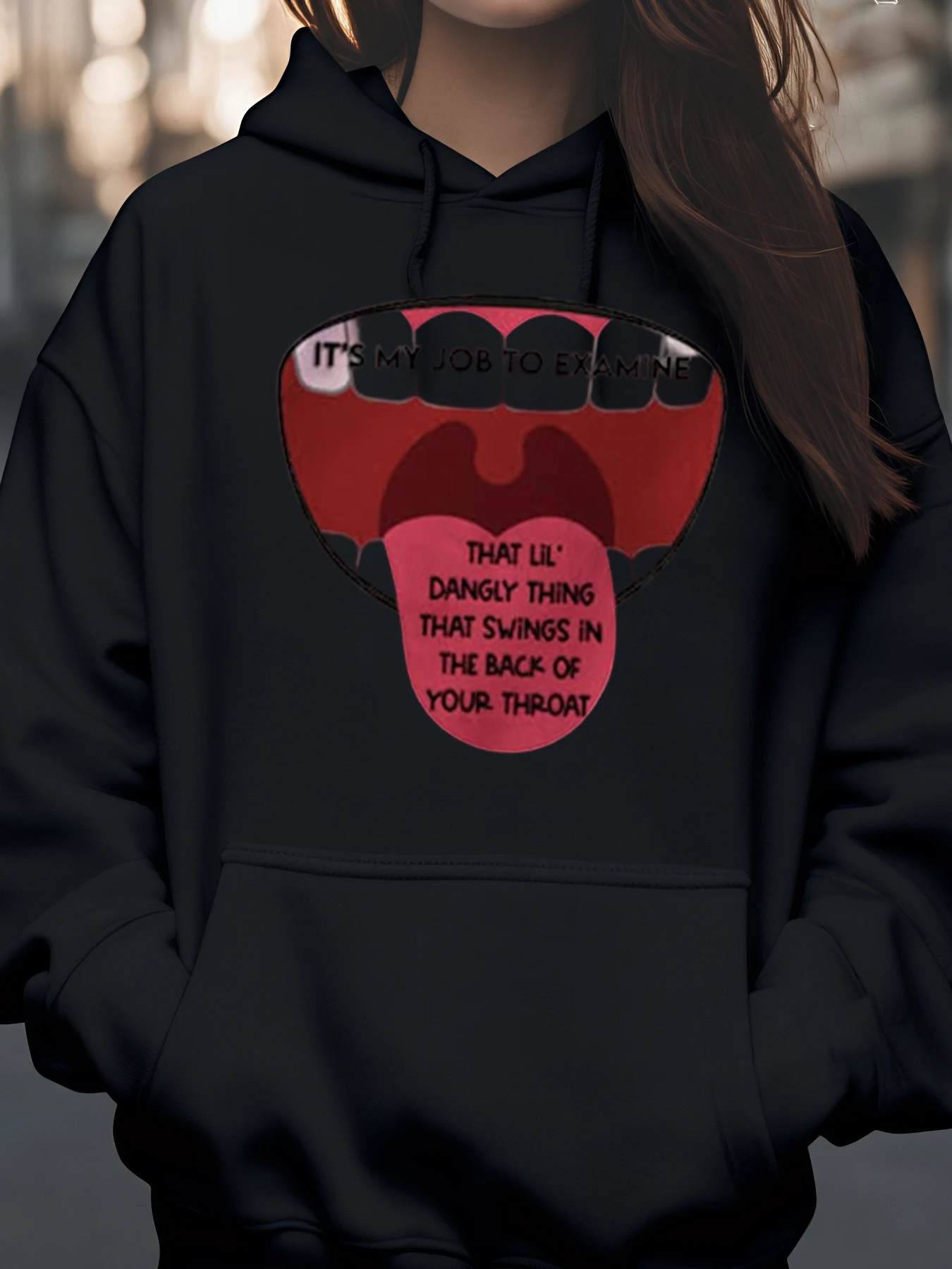 面白い口プリントパーカー ハロウィンコスチューム ユニセックス カジュアルウェア 大人用